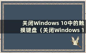 关闭Windows 10中的触摸键盘（关闭Windows 10中的触摸键盘）